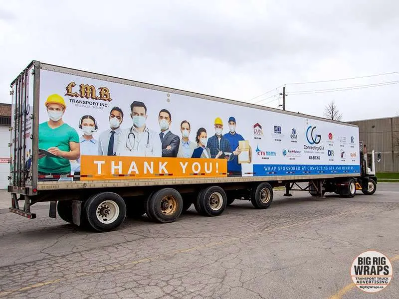 L.M.B Transport Inc. truck wrap